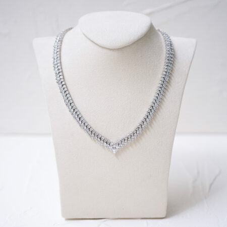V Marquise Choker - Rhodium White Gold
