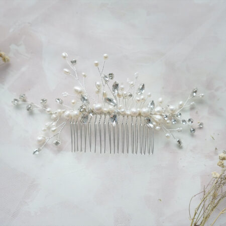 Shine Bright Haircomb - White Silver