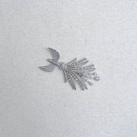 Spread Your Wings Brooch - Rhodium White Gold, White Diamond
