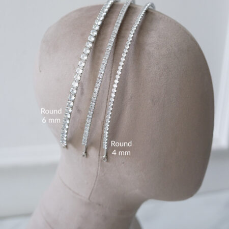 Square 4 mm Single Headband - Rhodium White Gold