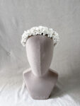 Clay Flower Simple with Pistil Full Headband - White Silver