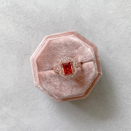 Vintage Baguette Ring - 18k Rose Gold, Ruby