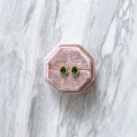 DIY Pear Top Earrings - 18k Yellow Gold, Emerald