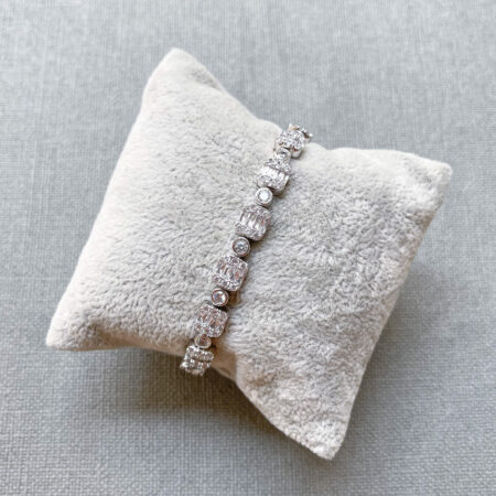 Bezeled Bracelet - Rhodium White Gold