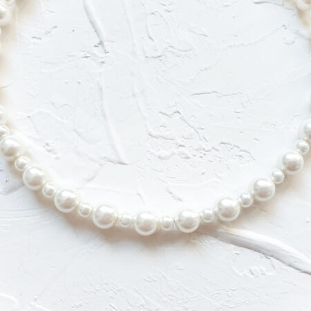 Classic Pearl Maxi Midi Headband - White Silver