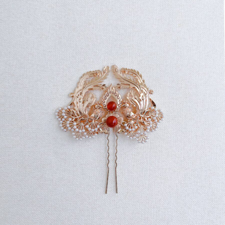 Antique Twin Phoenix Middle - Gold, Red