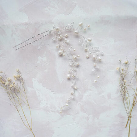 Primrose Hairpin Set Set - White Silver (2 pcs)