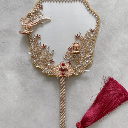 3D Phoenix Garden Simple Fan - Gold