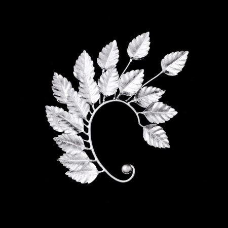 Athens Leaves Earcuff - Doff Silver (Right)