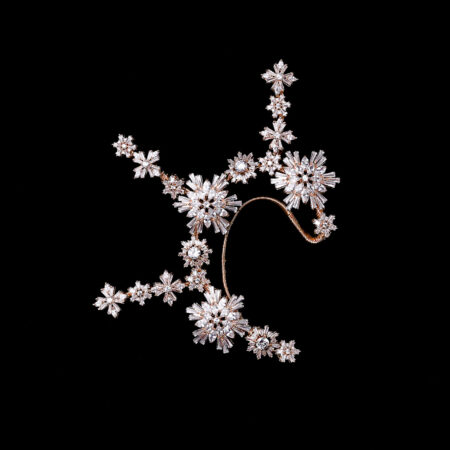 Sparkly Snowflakes Earpiece - Gold (Right)