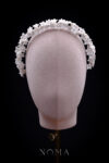 Clay Flower Jasmine Slim Headband - White Silver
