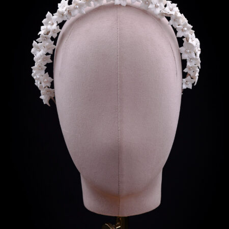 Clay Flower Jasmine Slim Headband - White Silver