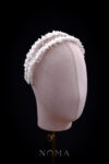 Clay Flower Quad with Pistil Double Headband - White Silver