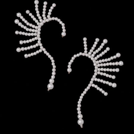 Radiating Pearl Earpiece - White Silver