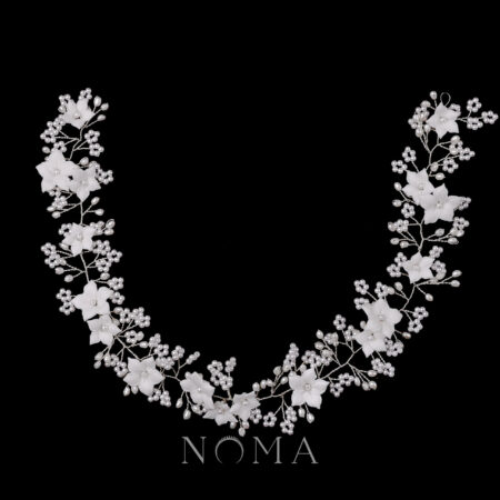 Clay Flower Jasmine Pearly Hairvine - White Silver