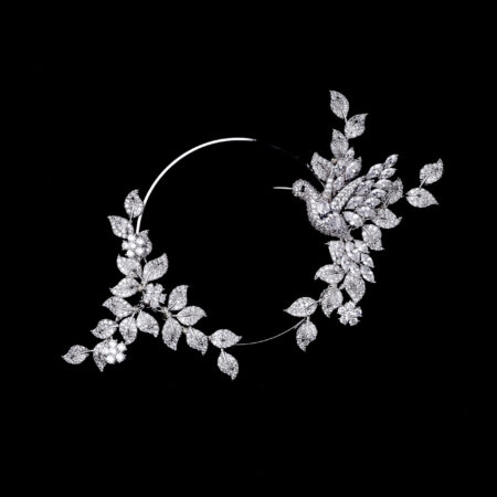 Bird Twigs Garden Knob - White Gold