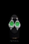 Gems Royal Eden Carved Teardrop Jade Earrings - White Gold, Jade