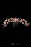 CHN-202200129-Crane-Lotus-Floral-Haircomb-Gold-Ruby