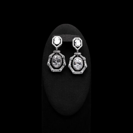 Hidden Treasure Earrings - Rhodium White Gold, White Diamond