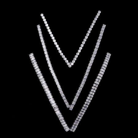 V Hairpin Set - Rhodium White Gold (3 pcs)