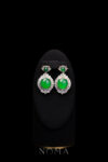 Superior Round Jade Treasure Earrings - 18k Yellow Gold, Jade