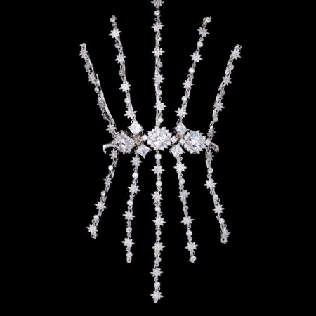 Elongated Princess Ponytail Cuff - White Gold