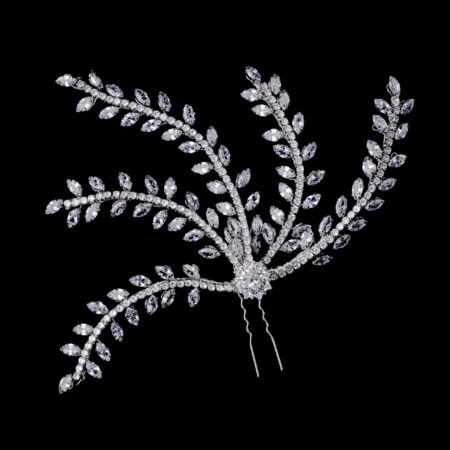 Crystal Side Hairvine - White Gold
