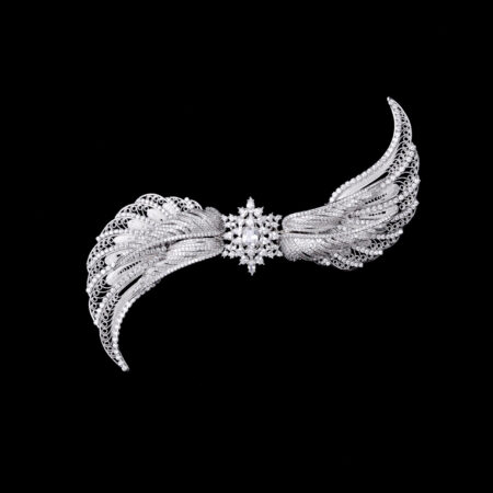 Royal Wing Hairvine/Brooch - White Gold