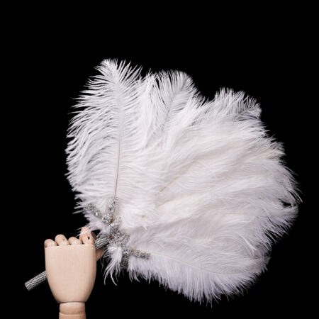 Royal Ostrich Fan - White Gold, White
