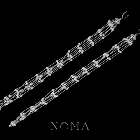 Hobeika Pearl Chain Earrings - White Gold, White Pearl (1 pair)